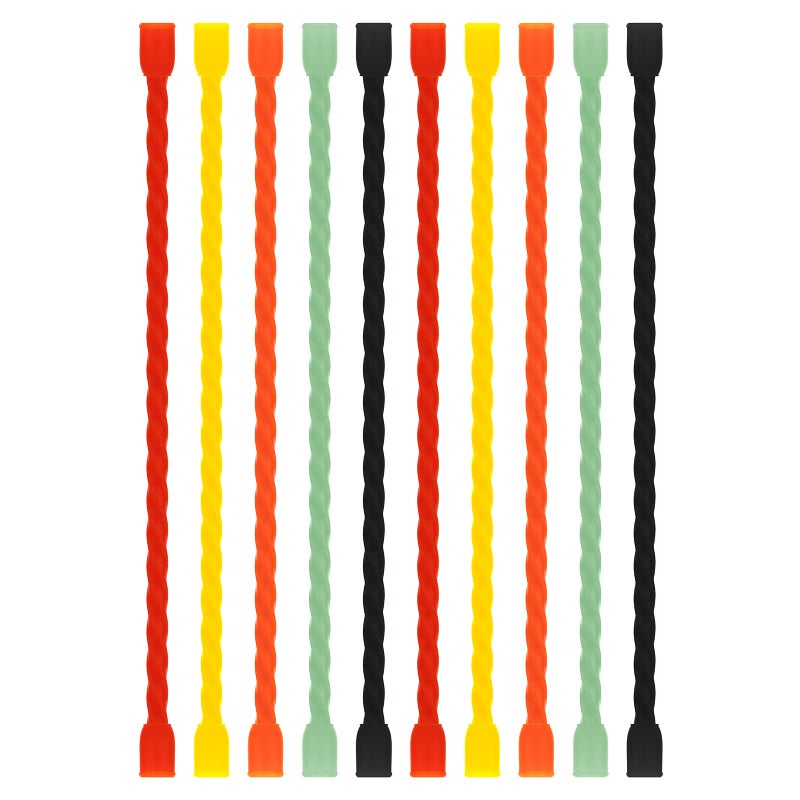 Gesipor 10 Pcs 6-Inch Silicone Cable Ties - Reusable Rubber Twist Ties Bendable Cable Ties For Bundling And Holding, All Purpose Cord Tie For Indoor And Outdoor (5 Colors) - Image 1